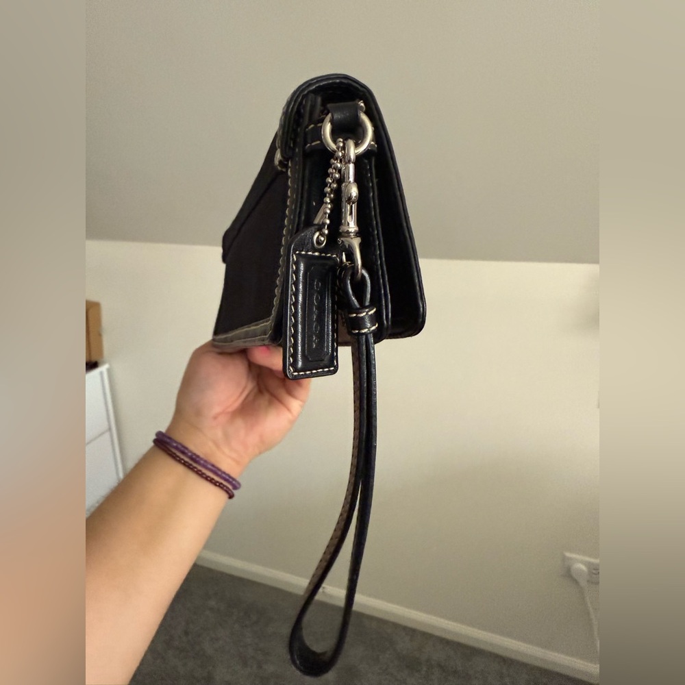 Coach Lurex Signature Cs Black Clutch Wristlet Wallet - Picture 6 of 7
